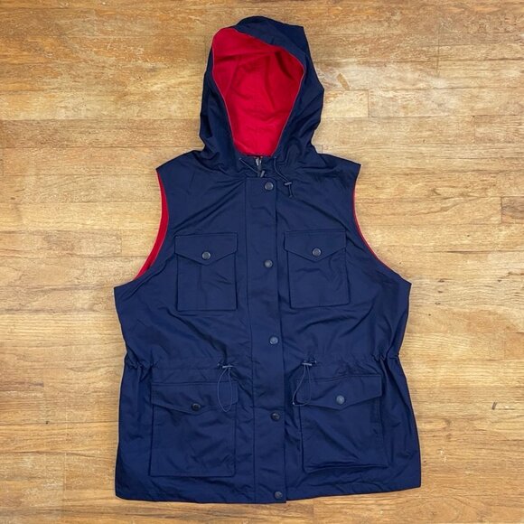 Lauren Ralph Lauren Vest Plus Size 2X NWT Reversible Zip Up Hooded Pockets - Picture 1 of 6